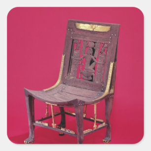 Sticker Carré Chaise, du Tombeau de Toutankhamon représentant
