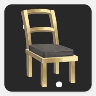 Sticker Carré Chaise en laiton métallique chaise