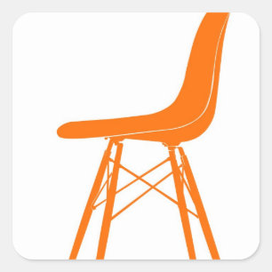 Sticker Carré Chaise latérale en plastique moulé Eames
