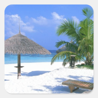 Sticker Carré Chaise plage - Bliss été