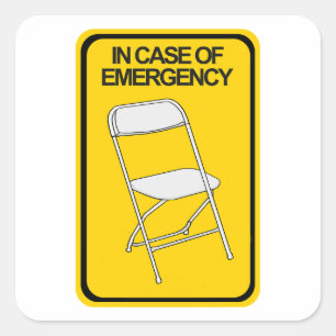 Sticker Carré Chaise pliante En coque d'urgence