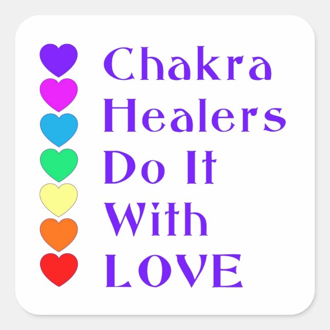 Sticker Carré Chakra Healers le font avec amour (Devant)