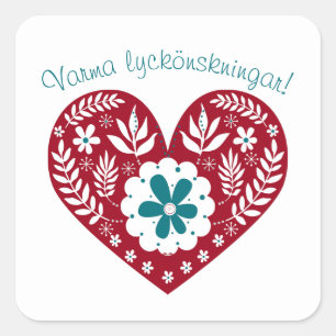 Sticker Carré Chaleureux Voeux Varma lyckönskningar! scandinave