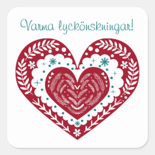 Sticker Carré Chaleureux Voeux Varma lyckönskningar! scandinave