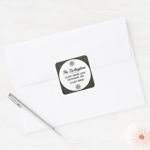 Sticker Carré Chalkboard Gold Silver Stars Adresse de retour