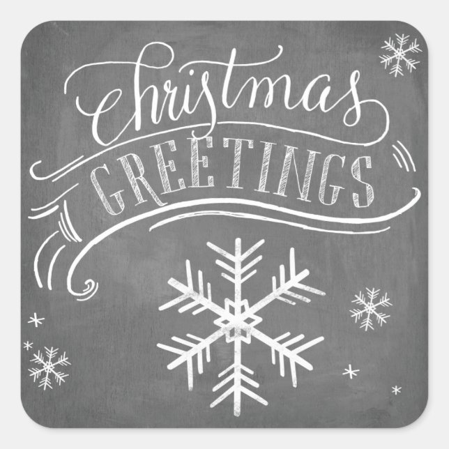 Sticker Carré Chalkboard Salutations Collection (Devant)