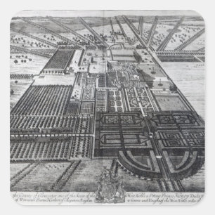 Sticker Carré Chambre de badminton dans le comté de Gloucester