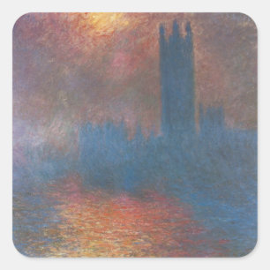 Sticker Carré Chambres du Parlement, Londres par Claude Monet