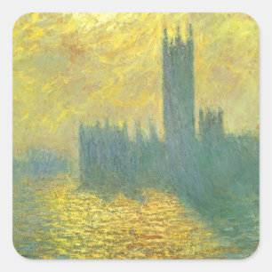 Sticker Carré Chambres du Parlement, Stormy Sky par Claude Monet
