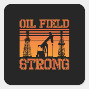 Sticker Carré Champ pétrolifère de houille Terrain pétrolier sol