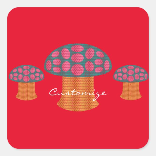 Sticker Carré Champignons Amanita Rouge Thunder_Cove (Devant)