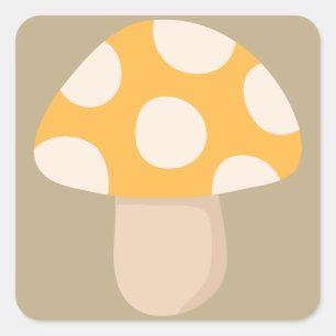 Sticker Carré Champignons tachetés