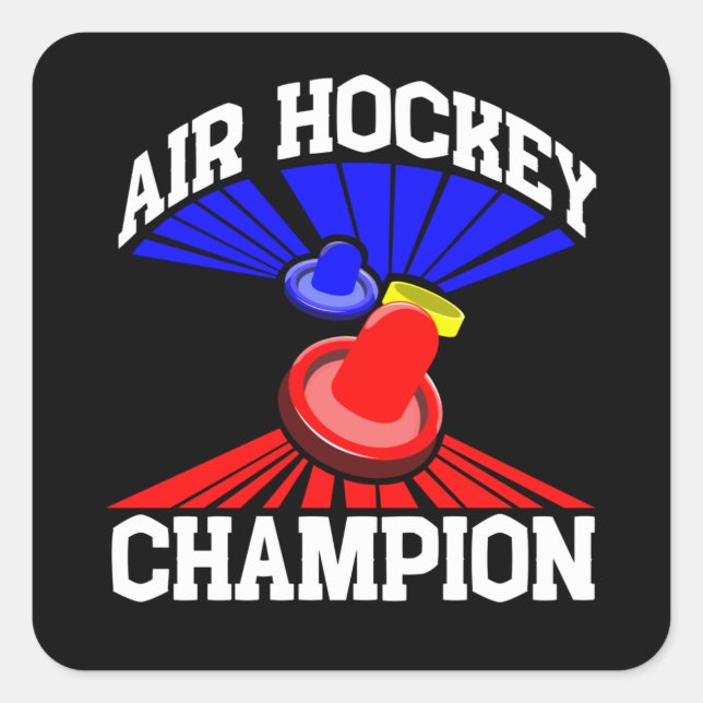 Sticker Carré Champion de hockey de l'air (Devant)