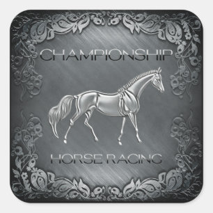 Sticker Carré Championnat de courses de chevaux vibrant riche gr