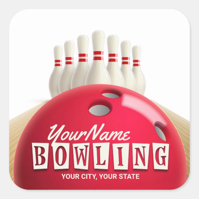 Sticker Carré Championnat de football américain de bowling (Devant)