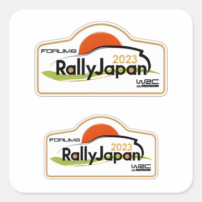 Sticker Carré Championnat du Japon de course automobile Rally WR (Devant)