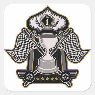Sticker Carré Championne de course de haute vitesse Motorsport