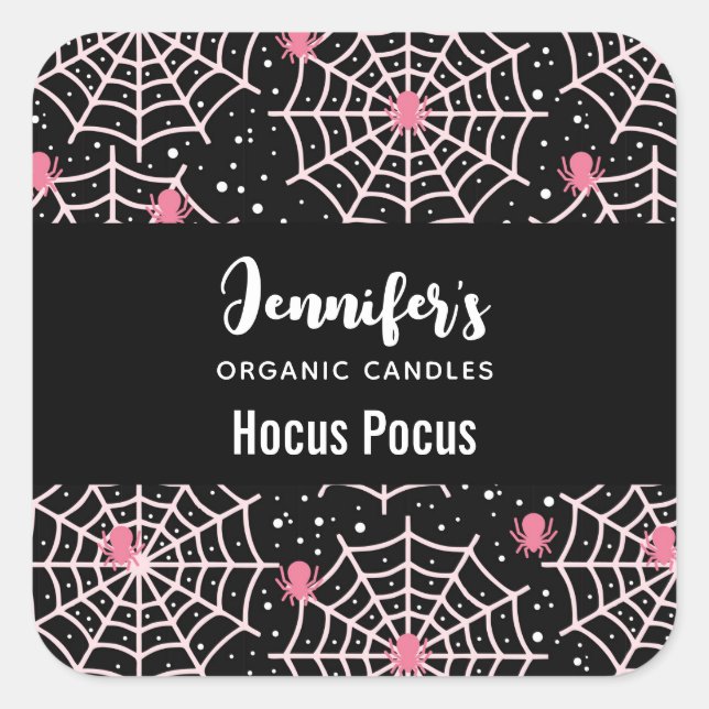 Sticker Carré Chandelle Motif Halloween Cobwebs & Spiders Biz (Devant)