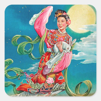 Sticker Carré Chang'e 嫦 娥 Flying to Moon Mid-Autumn Festival
