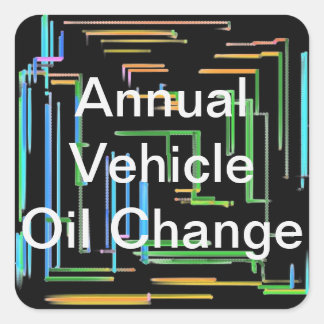 Sticker Carré Changement annuel du pétrole du véhicule