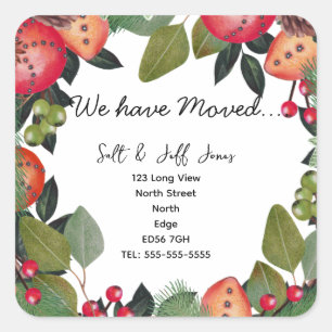 Sticker Carré Changement d'adresse saison hivernale