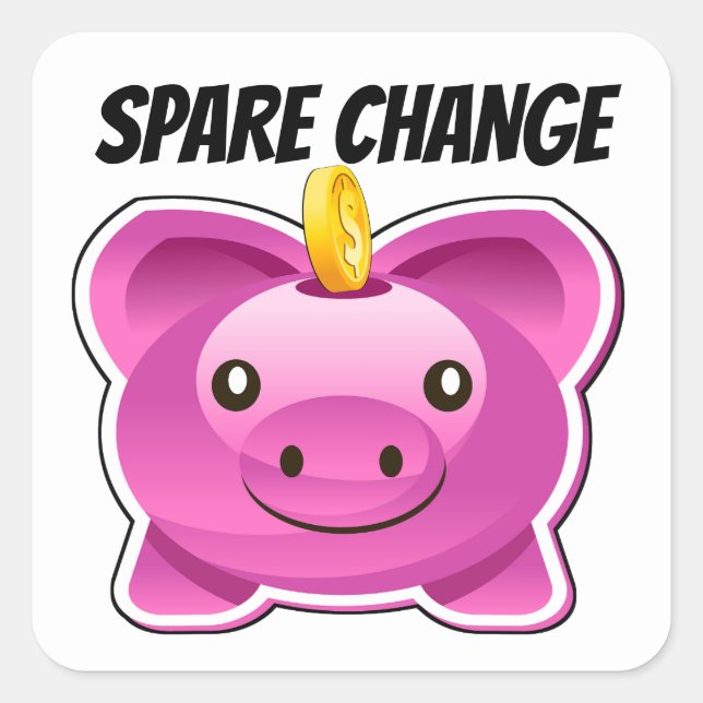 Sticker Carré Changement de stock bancaire de Piggy (Devant)