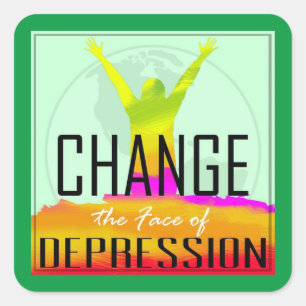 Sticker Carré Changer le logo officiel de Face of Depression
