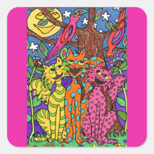 Sticker Carré Chansons de nuit