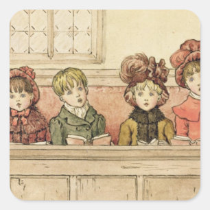 Sticker Carré Chanter à l'église (avec papier)