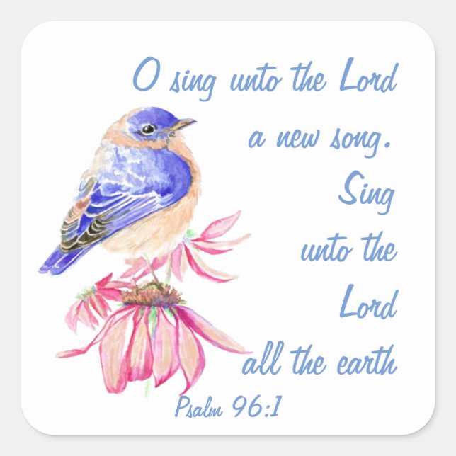 Sticker Carré Chantez une nouvelle chanson au Seigneur, Écriture (Devant)