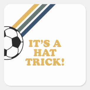 Sticker Carré Chapeau de football rétro Hat Trick 3e anniversair