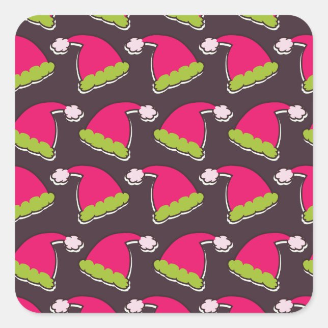 Sticker Carré chapeau santa (Devant)