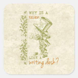 Sticker Carré Chapelier fou, Alice au pays des merveilles