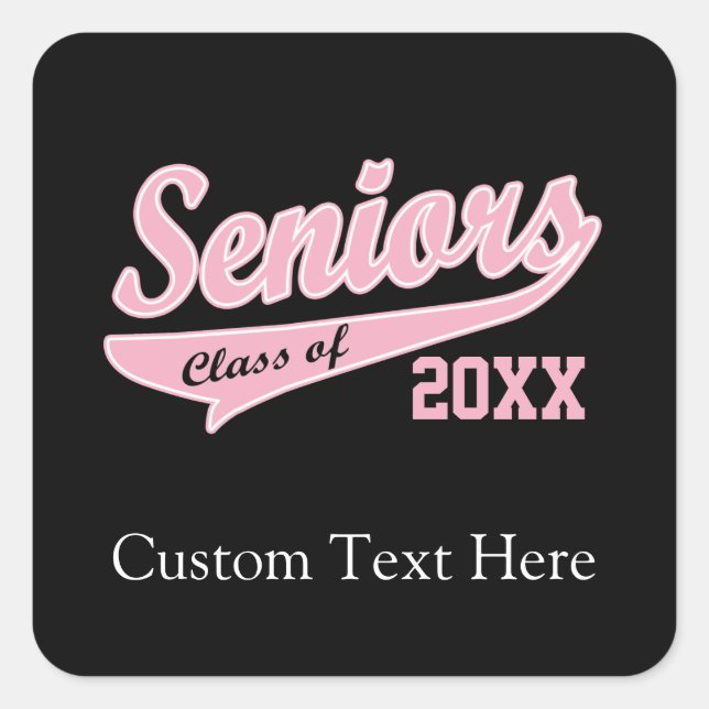 Sticker Carré Chaque année, niveau supérieur Pink/Black Graduati (Devant)
