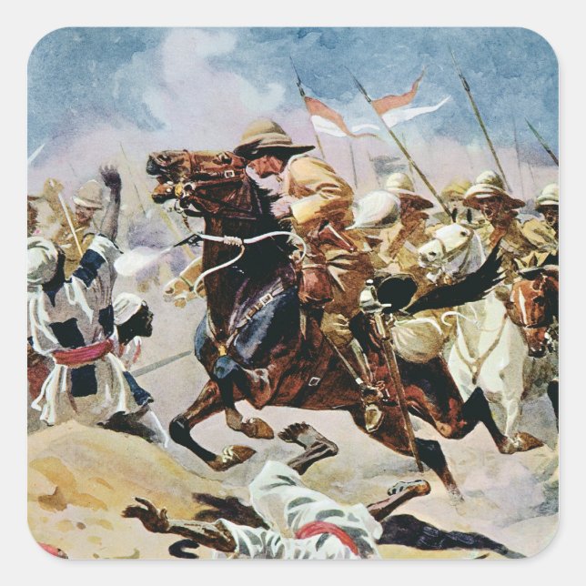 Sticker Carré Charge des 21e Lancers à Omdurman (Devant)