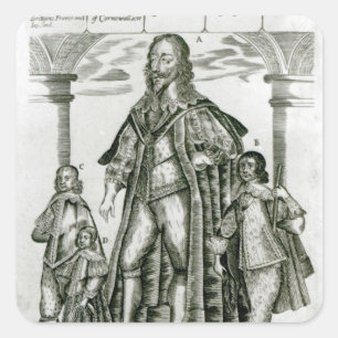 Sticker Carré Charles I avec ses enfants