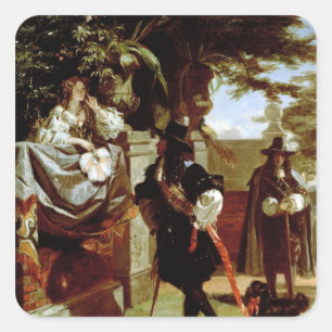 Sticker Carré Charles II et Nell Gwynne