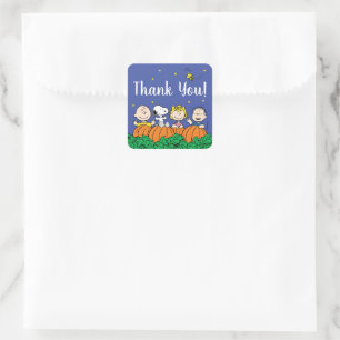 Sticker Carré Charlie Brown et Gang Citrouille 1er anniversaire