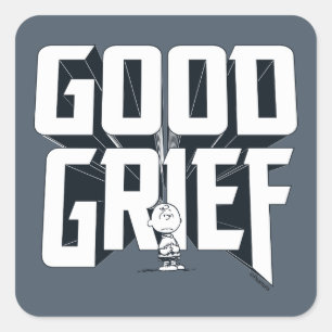 Sticker Carré Charlie Brown "Good Grief" Rock Band Tee Graphic