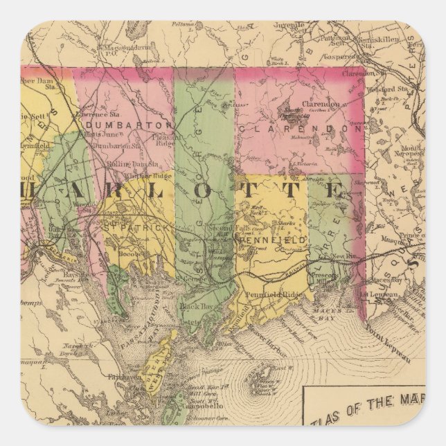 Sticker Carré Charlotte Co., NB (Devant)