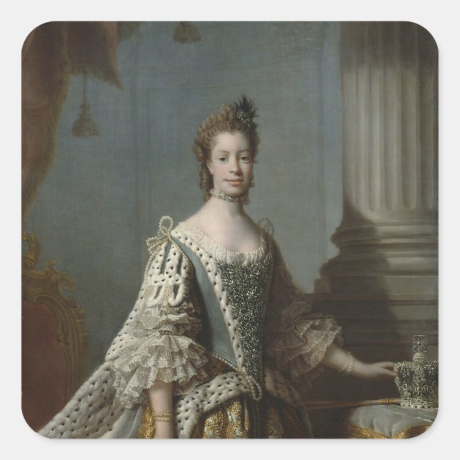 Sticker Carré Charlotte Sophia de Mecklenburg-Strelitz, 1762 (Devant)