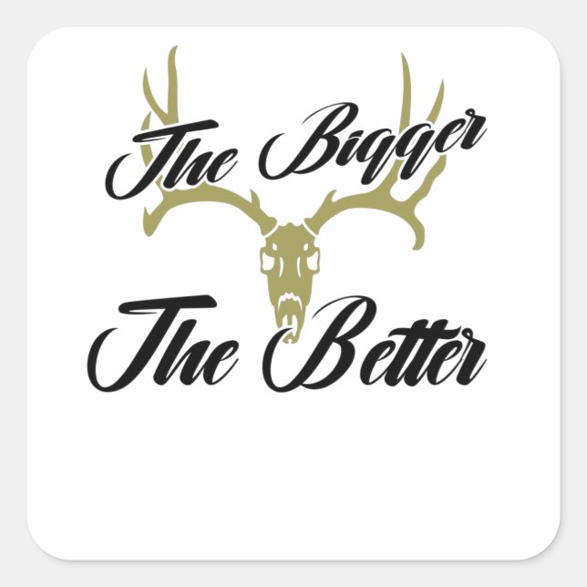 Sticker Carré Chasse Antlers Trophée Chasseur Deer Antlers (Devant)
