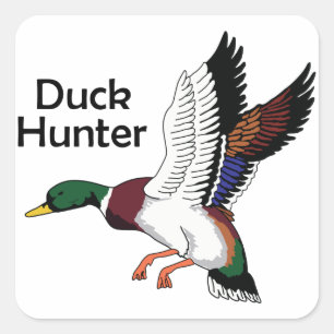 Sticker Carré Chasseur de canard
