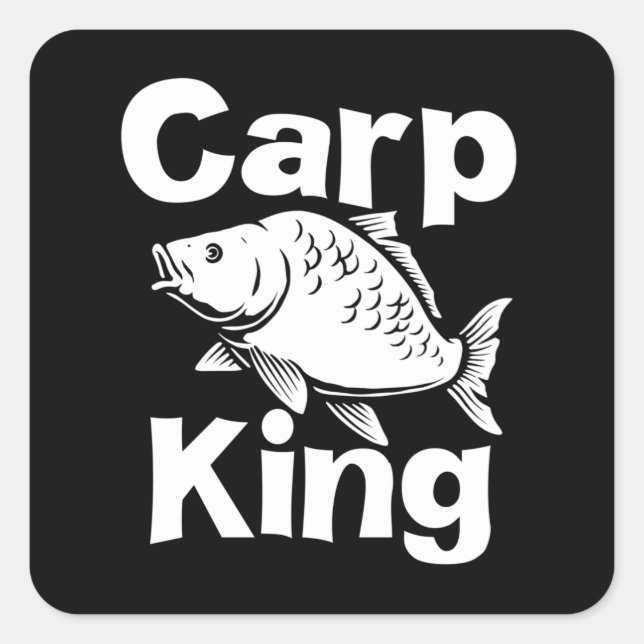 Sticker Carré Chasseur de carpes Pêcheur pêcheur pêcheur pêcheur (Devant)