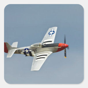 Sticker Carré Chasseur P-51D Mustang avec marquages du jour J vo
