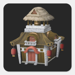 Sticker Carré Châssis de mobilier brillant maison orientale corr