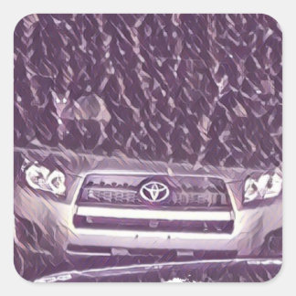 Sticker Carré Chat aime la pluie Médias mixtes