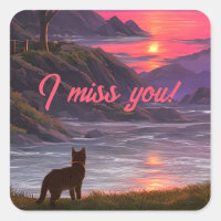 Chat d'Anime à côté d'une carte postale de lac