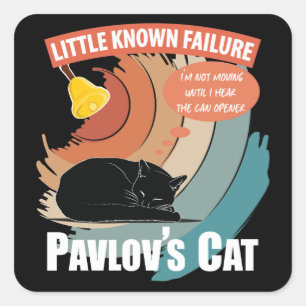 Sticker Carré Chat de Pavlov - Psychologie drôle