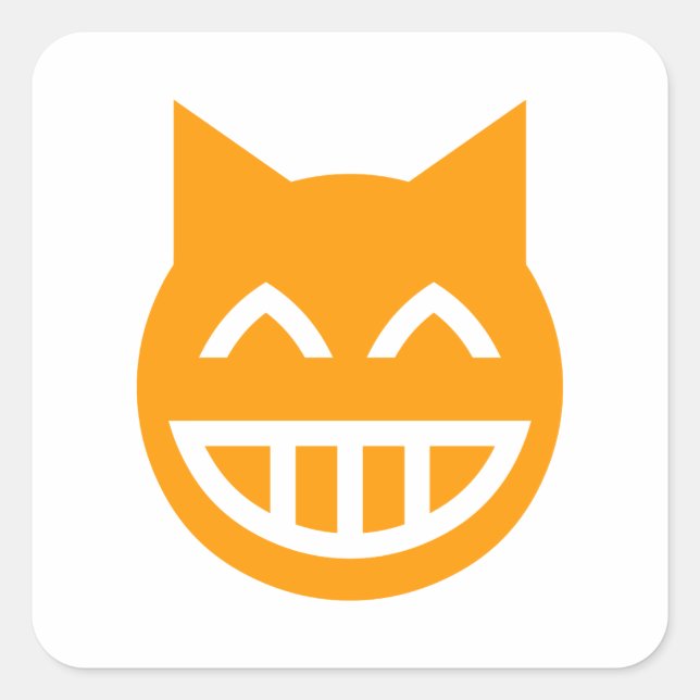 Sticker Carré Chat Emoji Grille (Devant)